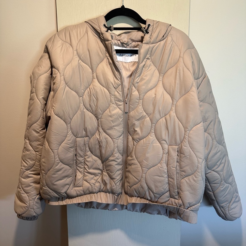 Calvin Klein Jeans Tan Quilted Puffer Jacket